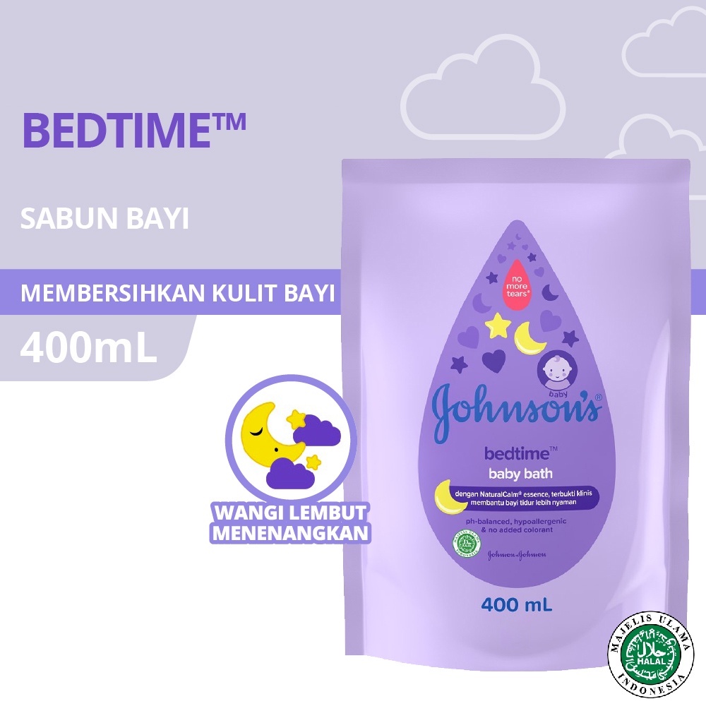 JOHNSON'S Bedtime Hair &amp; Body Baby Bath - Sabun Bayi 2in1 Refill 400ml