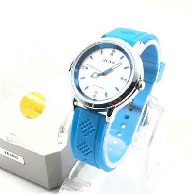 JAM TANGAN CEWEK ABG KEREN CANTIK ZEIVA TALI RUBBER ORIGINAL WATER RESIST