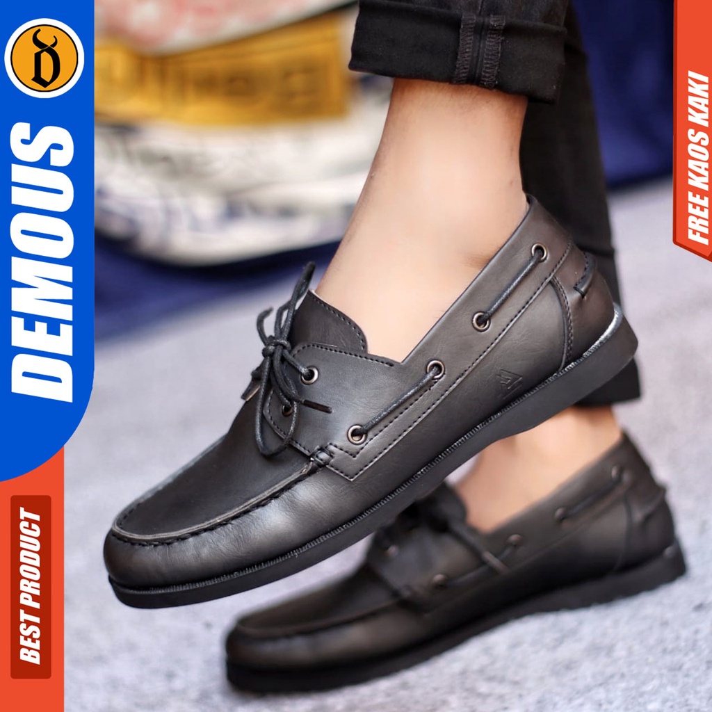 Sepatu Casual Pria Formal Pantofel Hitam Kerja Kantor Kuliah Kondangan Kulit Syntetic Keren Fashion Terbaru