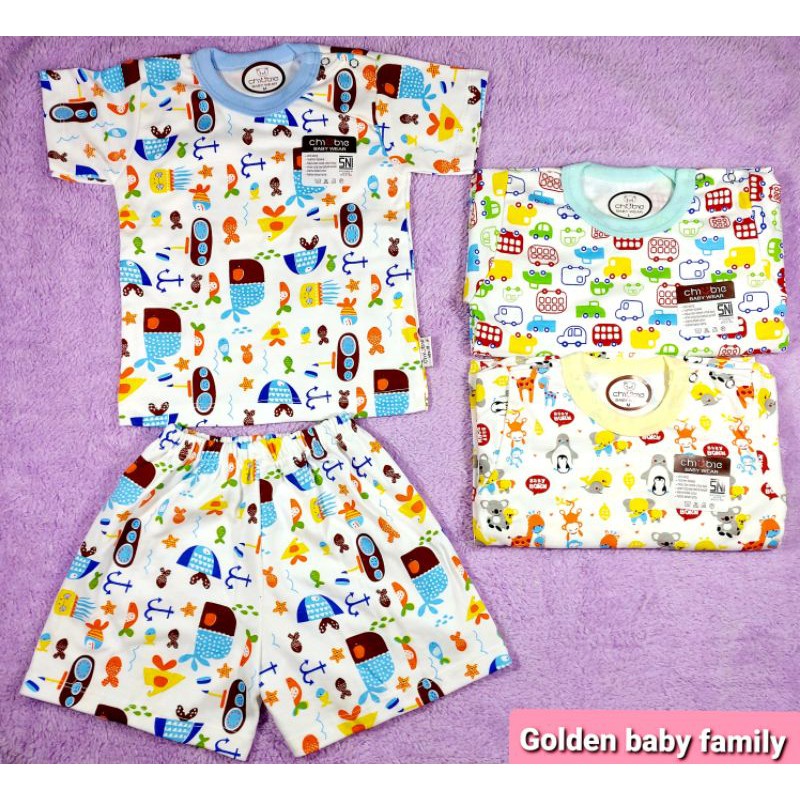 3 Pcs Chubie Baby Wear Setelan Oblong pendek  M-XXL