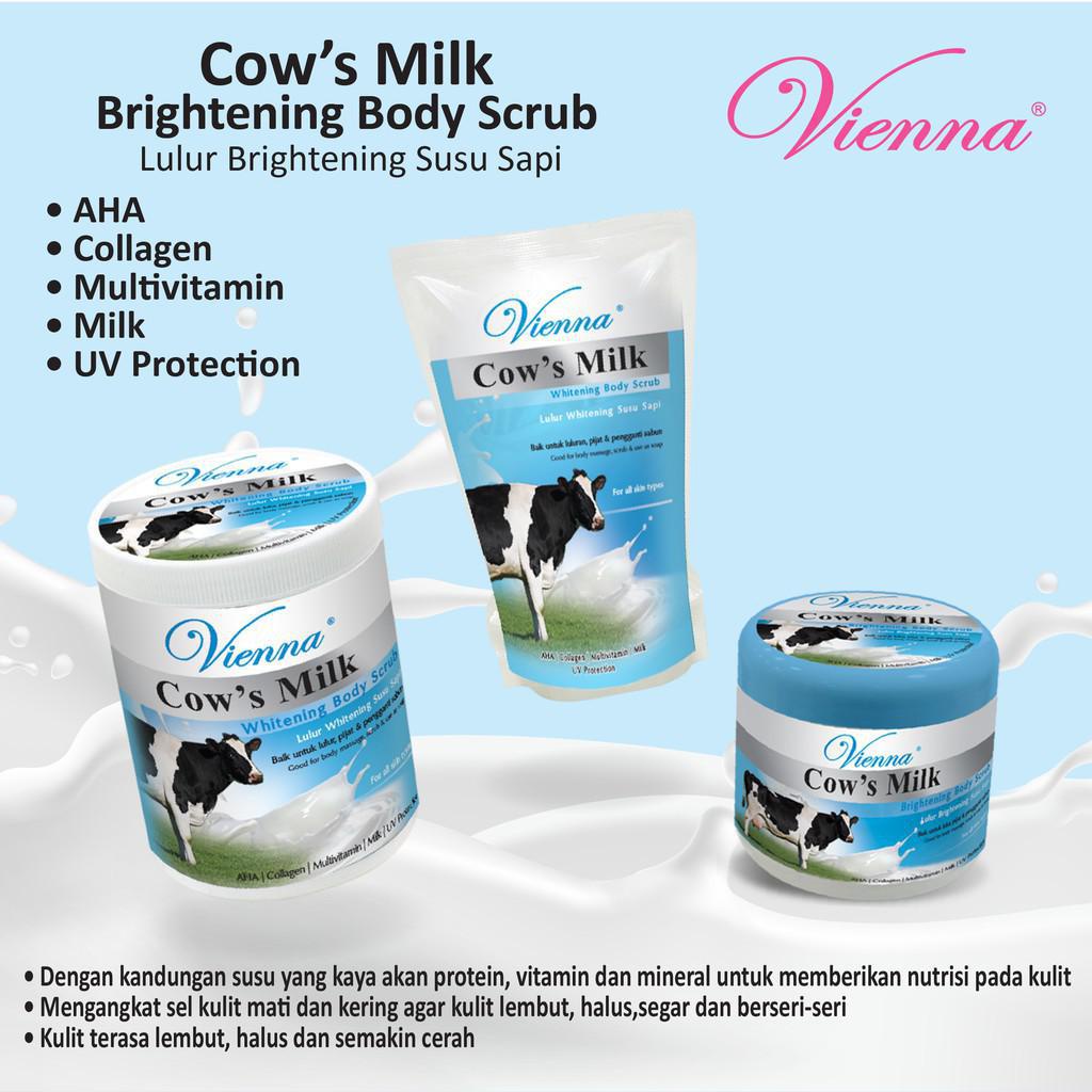 Vienna Body Scrub 1Kg 250gr Goat's Milk Cow's Milk Bengkoang's Milk