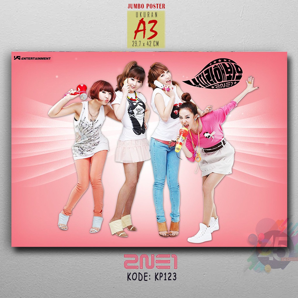Poster Kayu Kpop 2NE1 Wall Decor Grup Cewek KOREA Hiasan Dinding Pajangan Ukuran Besar A3 Wallpaper