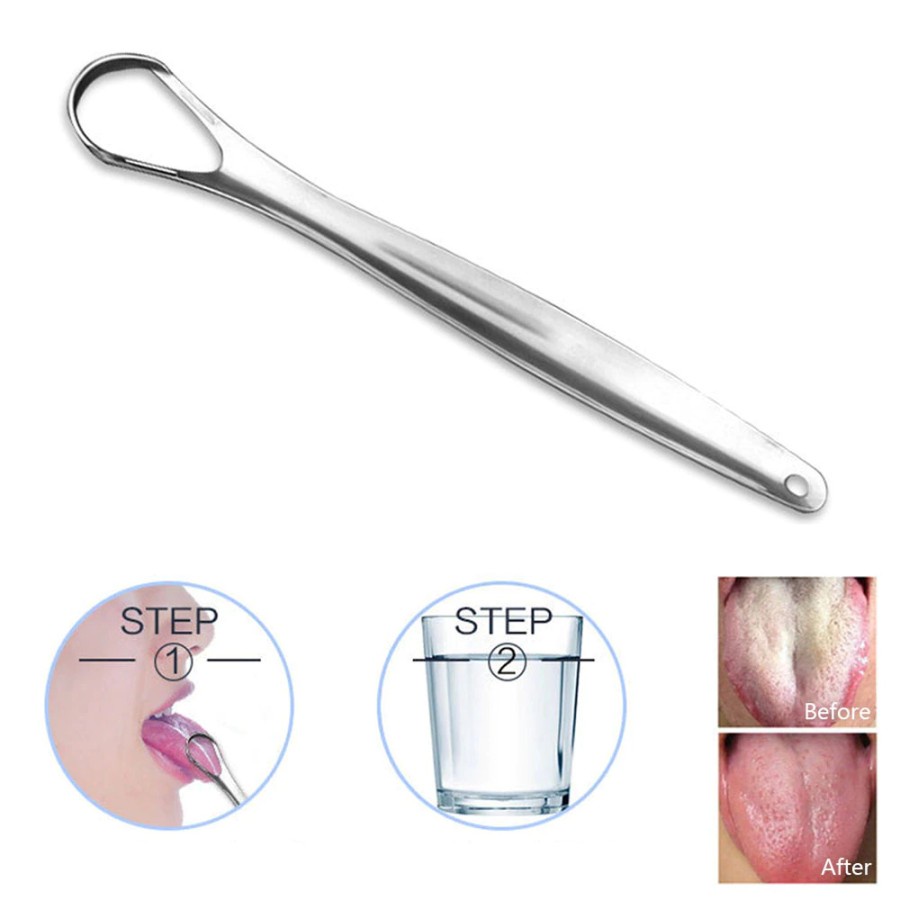 Sikat Lidah Tongue Oral Scraper Cleaner - LSO134 - Silver