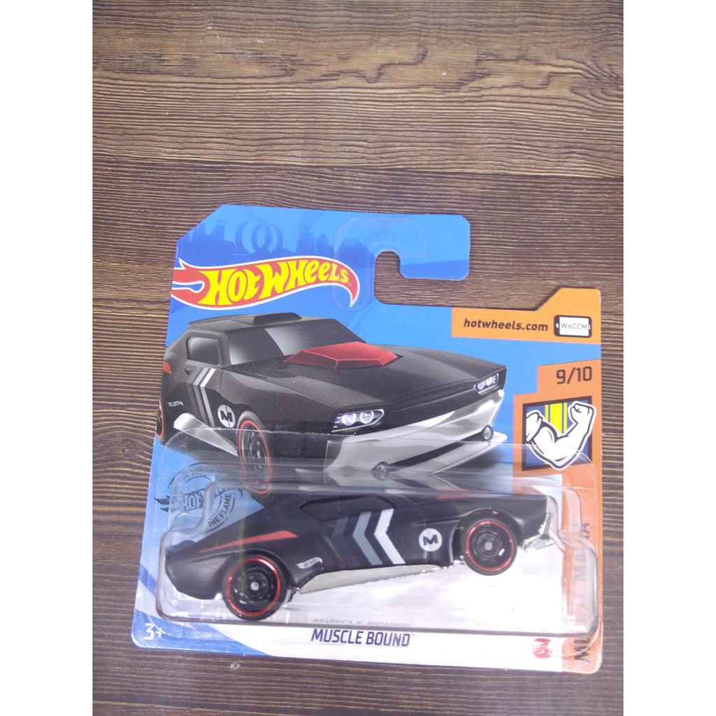 Hot Wheels Muscle Bound Hitam Short Card Muscle Mania 9/10