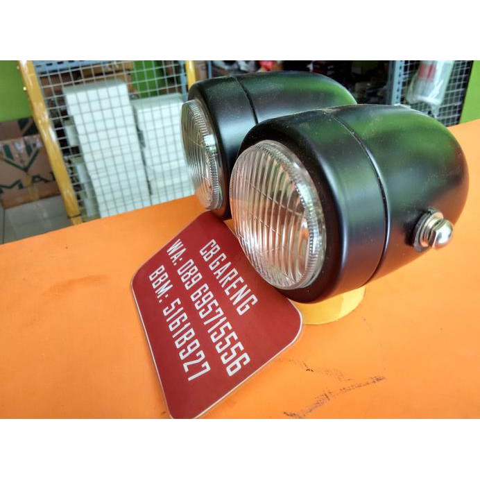 HEADLAMP MOTOR CUSTOM DOUBLE ./ LAMPU DOUBLE JAPSTYLE
