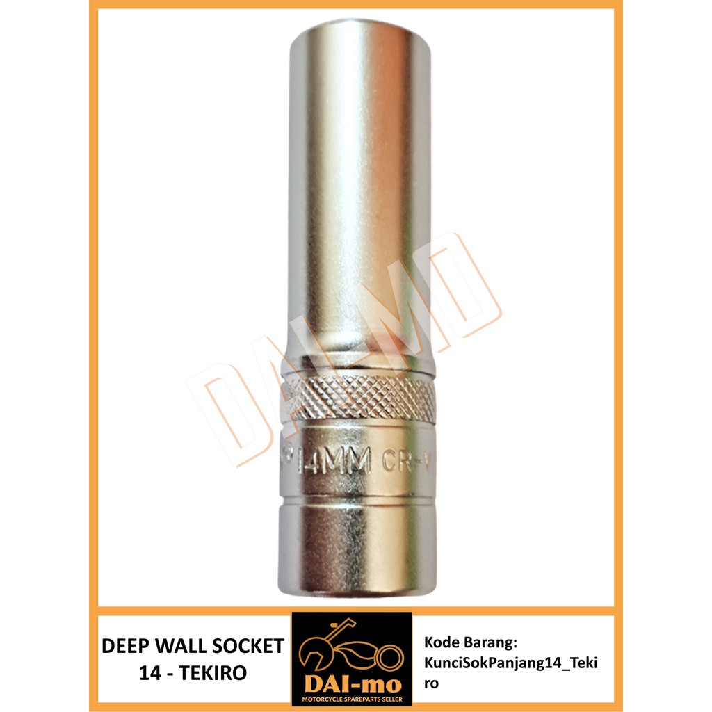 Kunci Shock Panjang 14 mm Tekiro Asli/ Kunci Sok Panjang 14mm/ Deep Wall Socket/ Kunci Shok Soket
