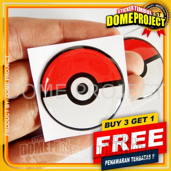 STIKER MOTOR POKEMON POKEBALL STIKER EMBLEM STIKER TIMBUL 3D AKSESORIS SEPEDA MOTOR