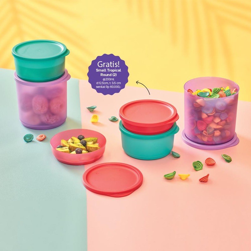 Promo tuperware bulan Juni 2021 toples tropikal round set