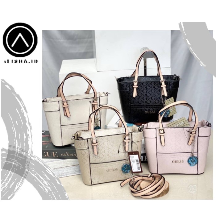 Tas Handbag Guess DELANEY MINI HOLO CLASIC 4G LOGO MINI TOTE WITH CROSSBODY STRAP