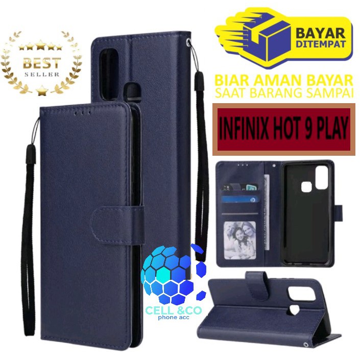 Flip cover INFINIX HOT 9 PLAY Flip case buka tutup kesing hp casing hp flip case leather wallet