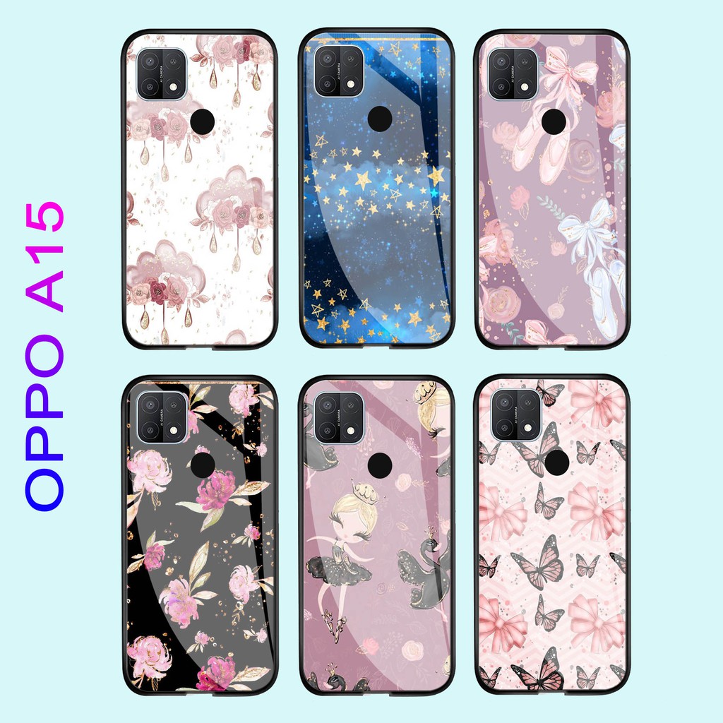 Softcase Glass Kaca  OPPO A15 - [H287] - Softcase kaca OPPO A15 - Casing Kaca   OPPO A15