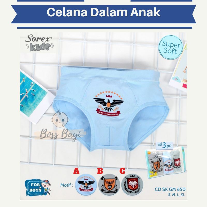 SOREX KIDS - Boy's Briefs / CD Celana Dalam Anak Laki Laki satuan per 1pcs