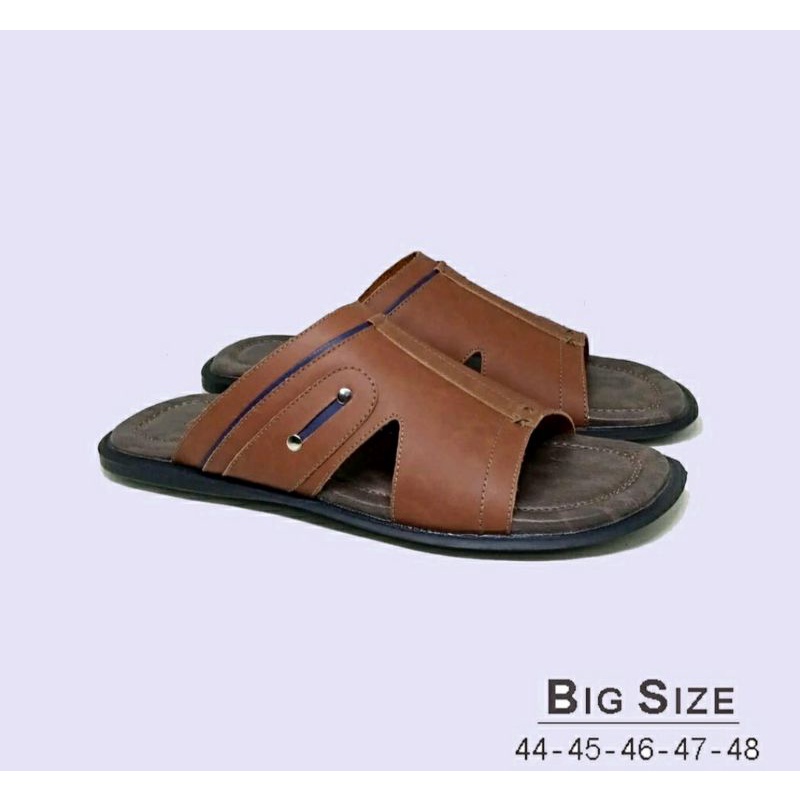 Sandal Jepit Pria BIG SIZE 44-45-46-47 Sandal Kasual Size BESAR JUMBO TURIS BULE Capit White,44