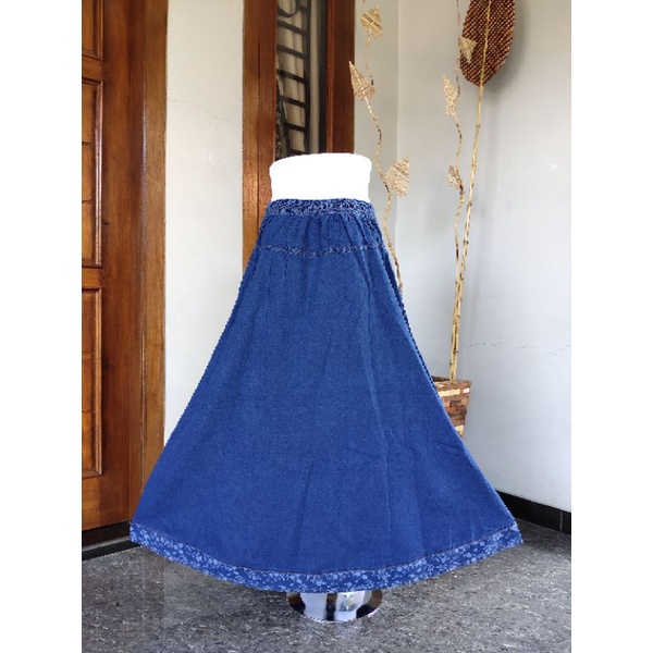 Rok Jeans Wanita / Rok Panjang Wanita / Rok Bordir / Rok Jeans Murah / Rok Cantik