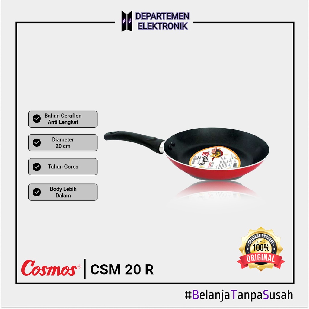 Cosmos CFP 20 R Fry Pan Ceraflon Royal 20 cm MURAH BANGET / GARANSI RESMI