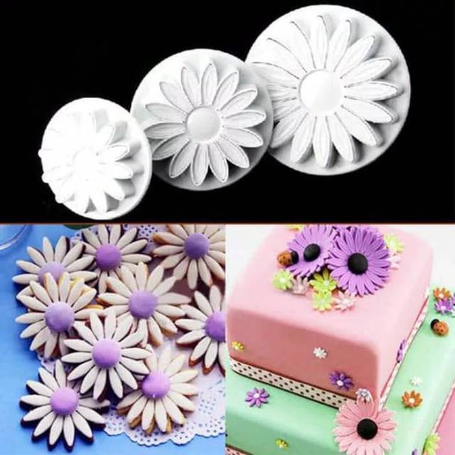 Cetakan fondant clay plunger cutter bunga matahari daisy sunflower