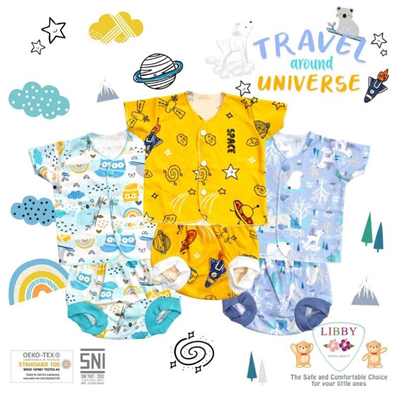 Baju Bayi Setelan Tangan pendek + Celana pop LIBBY