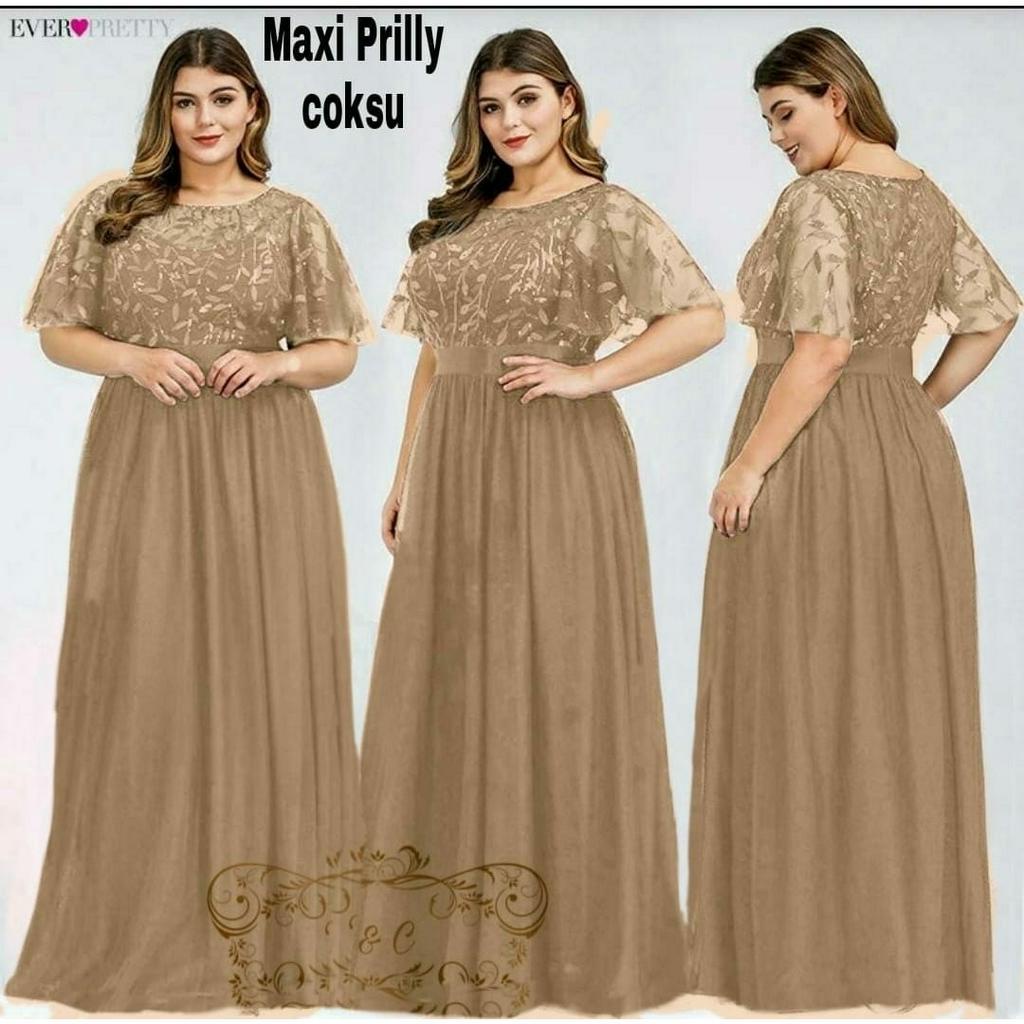 PCS MAXY PRILLY TILE MUTIARA PAKAIAN WANITA DRESS GAMIS MAXI 4 UKURAN M L XL XXL FE