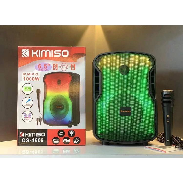 Speaker Bluetooth KIMISO QS-4609 RGB LED 6.5 Inch Plus Mic