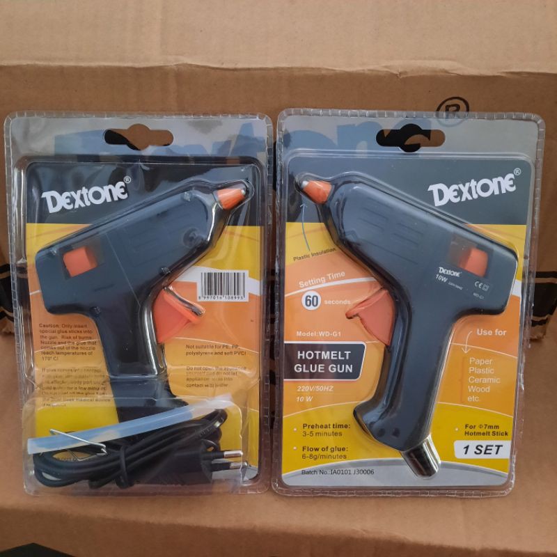 Lem Tembak Glue Gun Dextone 10W Awet Tahan Lama Cocok untuk Kerajinan Art and Craft di Sekolah