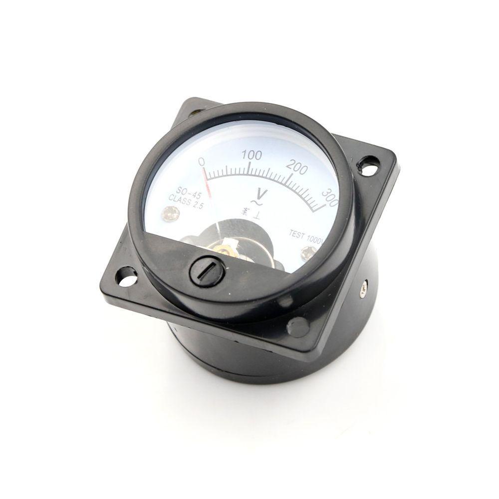 Quinton Voltmeter SO-45 Hitam Arus Voltmeter Voltage Gauge Meter Bulat AC Tegangan AC 0-300V Volt Tester
