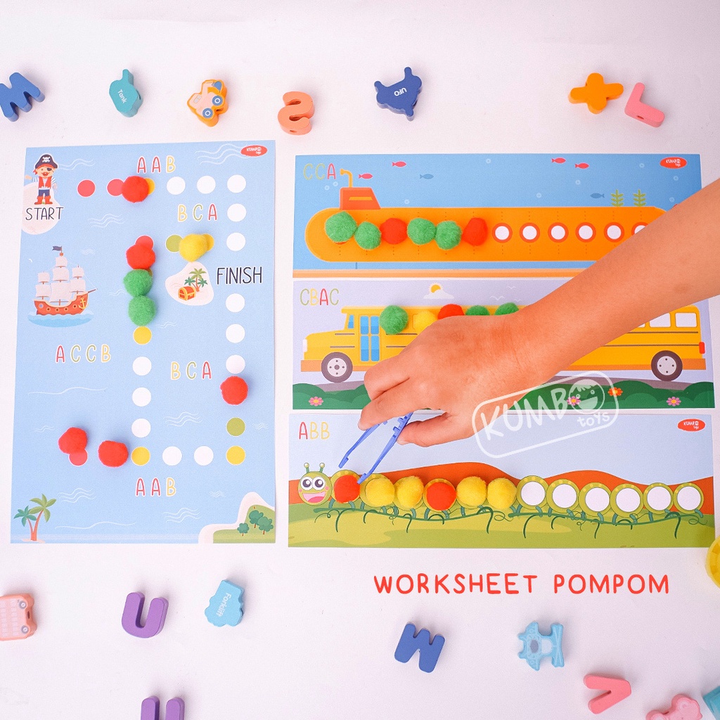 Worksheet Sorting Color Pompom