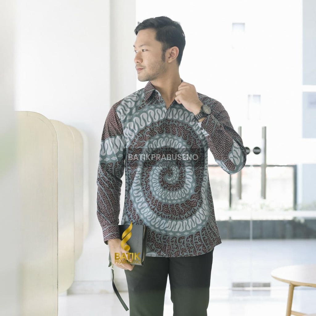 Kemeja Batik Pria Slimfit Lengan Panjang Original Batik Prabuseno Batik Couple Seragam Batik Seragam