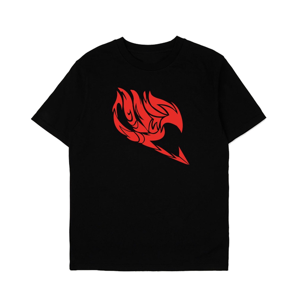 Kaos anime fairy tail sablon merah