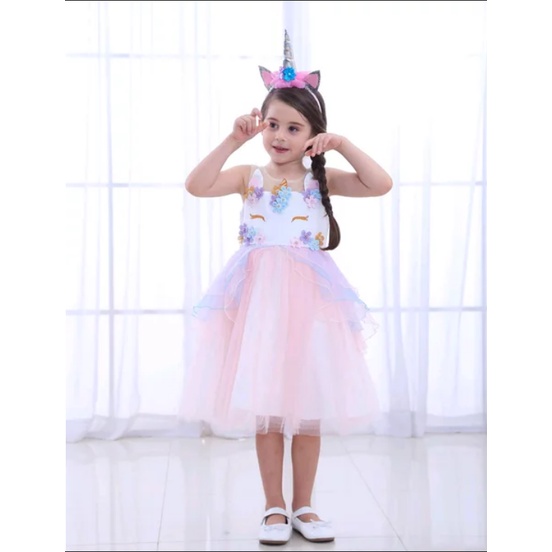 DRESS Anak Perempuan Import FROZEN 2 &amp; Unicorn - Kostum Elsa Size 100 s/d 150 - Kostum Princess / Gaun Elsa Frozen 2