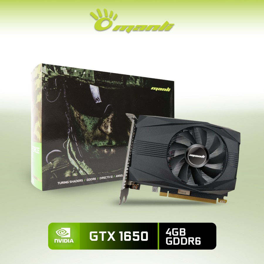 VGA NVIDIA MANLI GTX 1650 4GB DDR6 128 BIT REAL CAPACITY