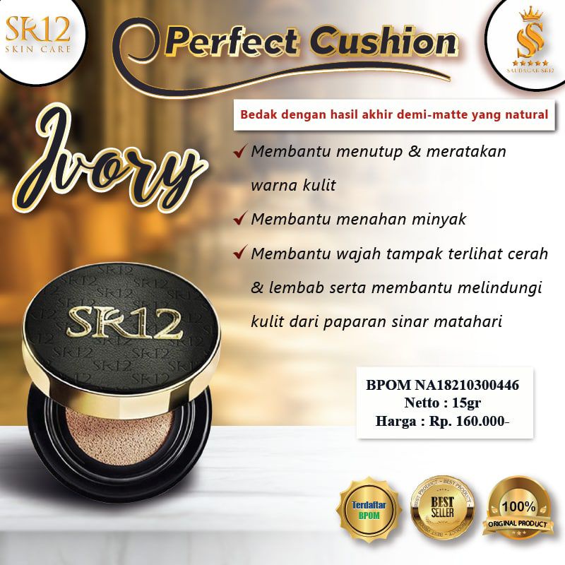 NEW!! PERFECT CUSHION SR12 BEDAK FOUNDATION VIRAL SR12 HERBAL SKINCARE PERFECT CUSHION