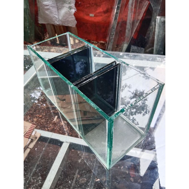 soliter kaca cupang 25*10*12 soliter sekat 3 soliter cupang, guppy, koi dll