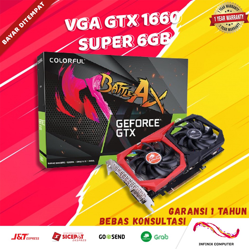 VGA GTX 1660 SUPER 6GB RTX 2060 8GB SUPER DDR6 1650 1050Ti RX 550 4GB DDR5 NVIDIA GRAPHIC CARD MURAH