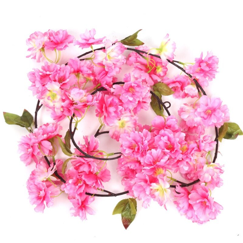 Tanaman Artificial Plants Decoration Bonsai Model Snowball Longsu Sakura Rhododendron Pink Flower Pajangan Penghias Meja Dinding Hiasan Bunga daun