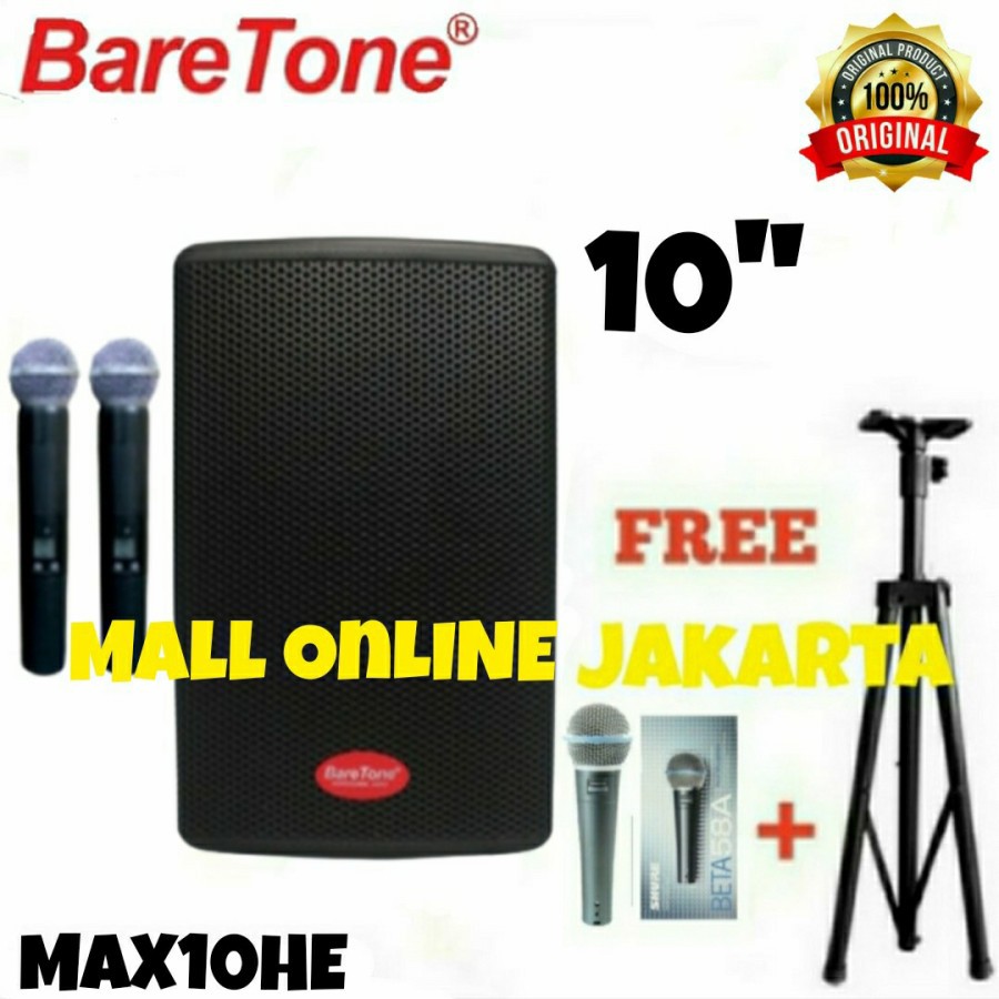 Baretone 10 he Speaker Aktif portable Max 10He 10 inch TWS Usb wireles