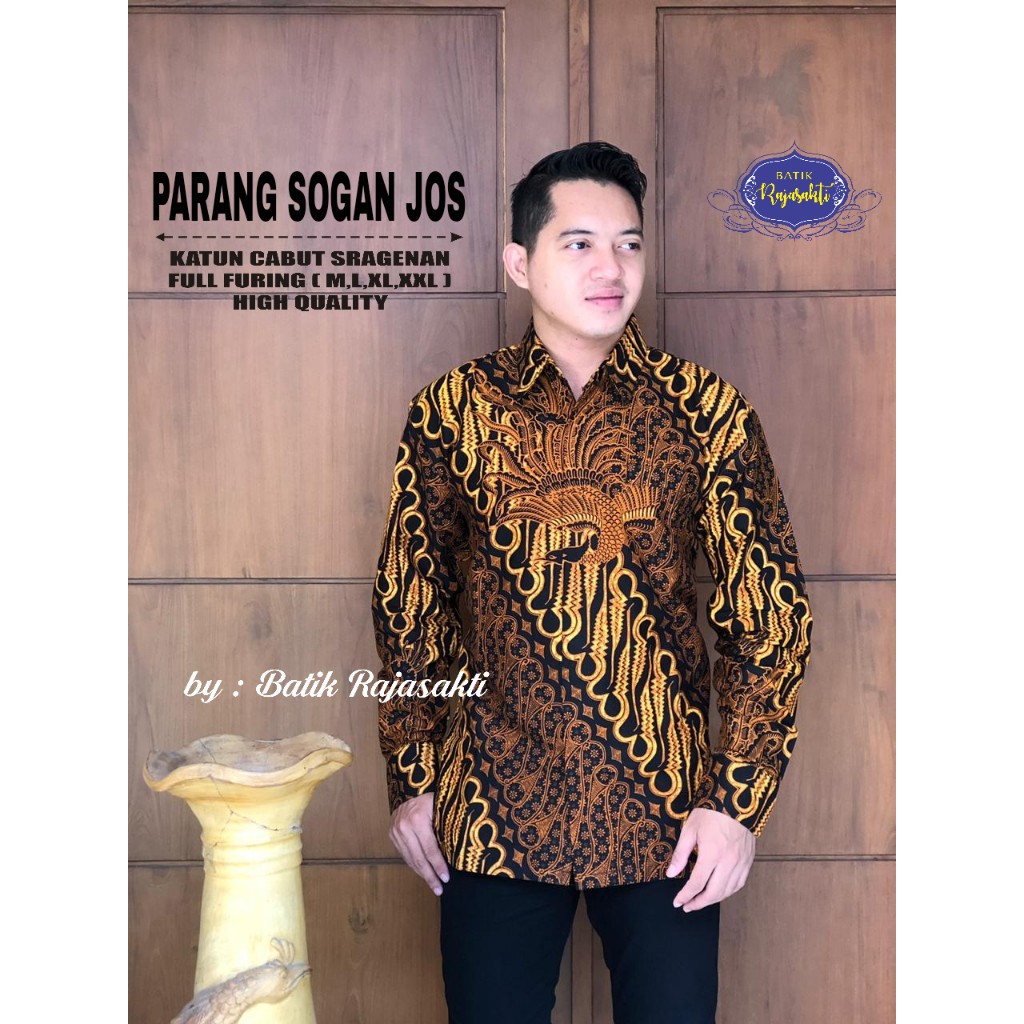 PARANG SOGAN RAJASAKTI KEMEJA BATIK SOLO PRIA LENGAN PANJANG LAPIS FURING ATASAN BATIK PREMIUM MODERN KATUN HALUS BAHUWIRYA  BANAMITRA BANAMITRA PUTIH BANGSAWAN BAYU PUTRA BERLIAN BIRU BHARATAYUDA BIMASENA BIRENDRA BIRU INDAH BRAHMAKERTA BRAHMAKERTA MERAH