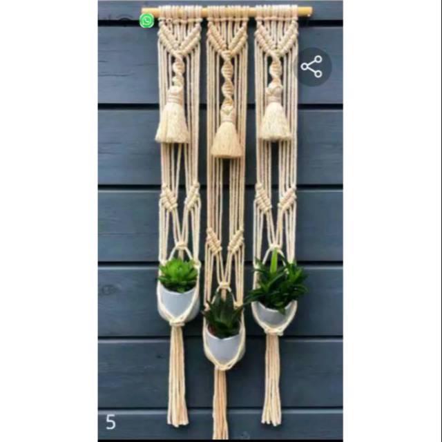 READY STOK) macrame pot gantung/ macrame plant hanger (POT 023)