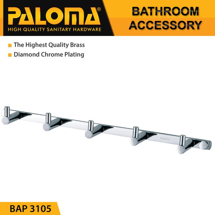 PALOMA BAP 3105 Kapstok Gantungan Baju Handuk Rak Hanger Mandi 5 Kait