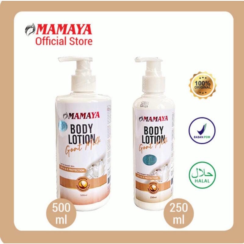 Mamaya Body lotion (Goat Milk/Olive Oil/Rice Milk/Bengkoang)/BPOM, ORI 100%