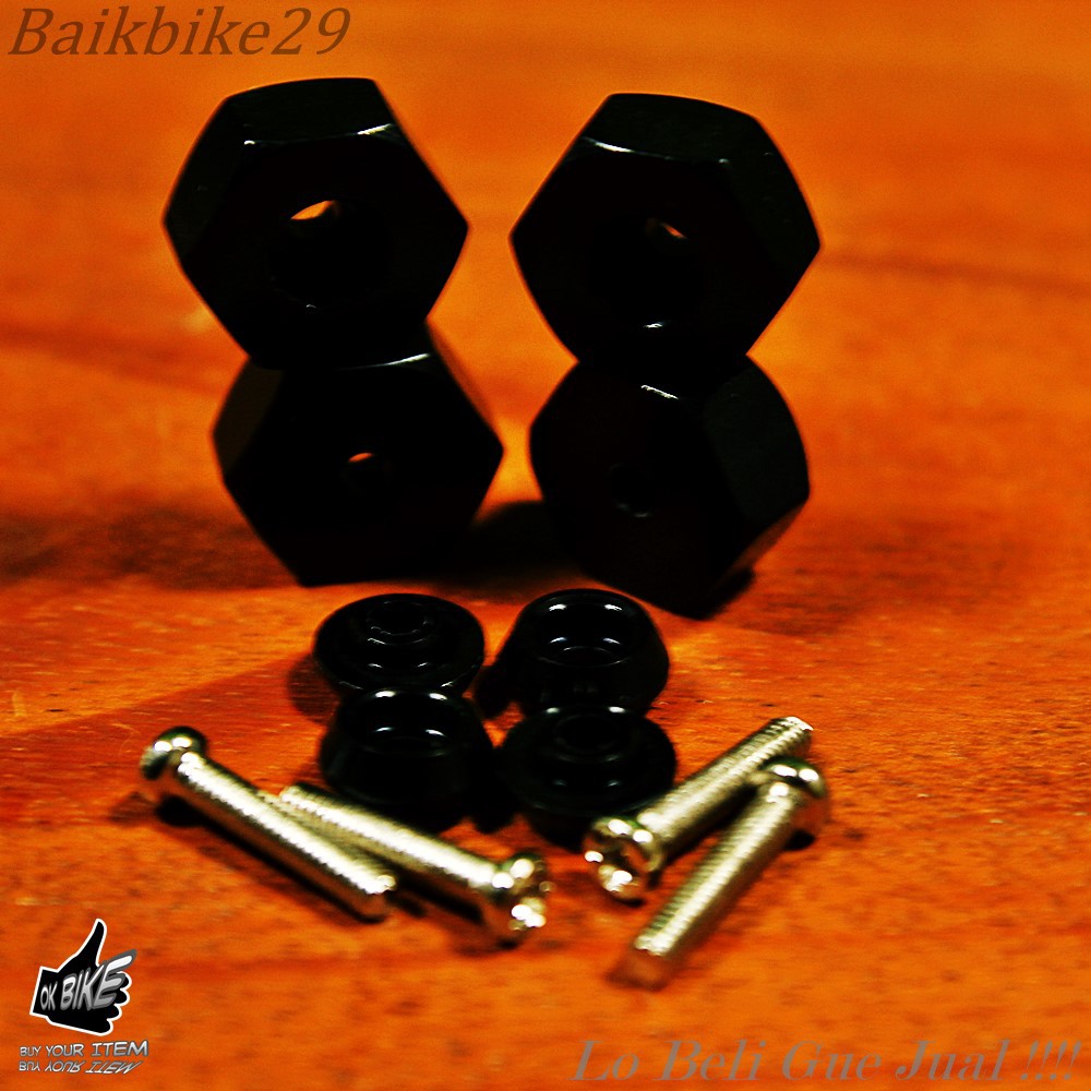 Adaptor hex roda 5mm ke 12mm wpl d12 dan offroad mn d90 c34 c24 c44km Hex Roda RC