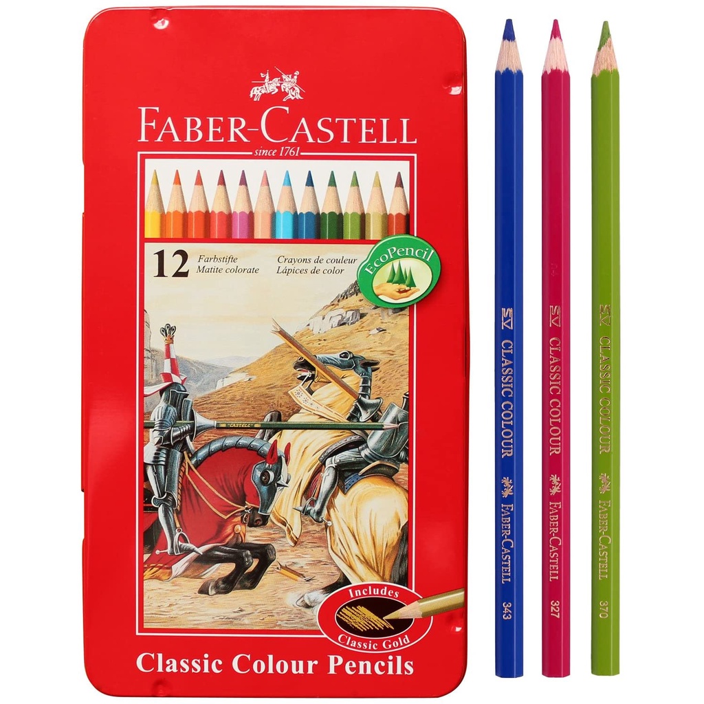 

Pensil Warna Faber Castell 12 Classic Tin Case Kemasan Kaleng Kotak #115844 Peralatan Gambar Lukis
