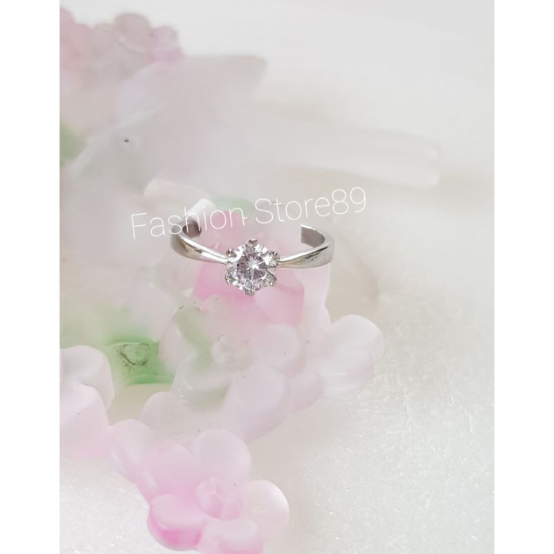 cincin nikah tunangan permata titanium silver impor Antikarat selamanya bestseller bestquality halal