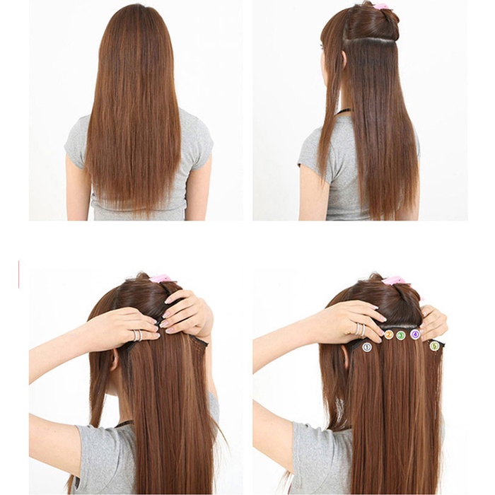 Hairclip Wanita Long Curly Natural Hair / Rambut Palsu Korean style Ladies High Quality