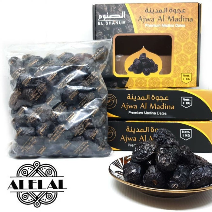 

Terbatas - Kurma Ajwa 1Kg Box Kuning / Kurma Nabi / Kurma Ajwa Asli 100%