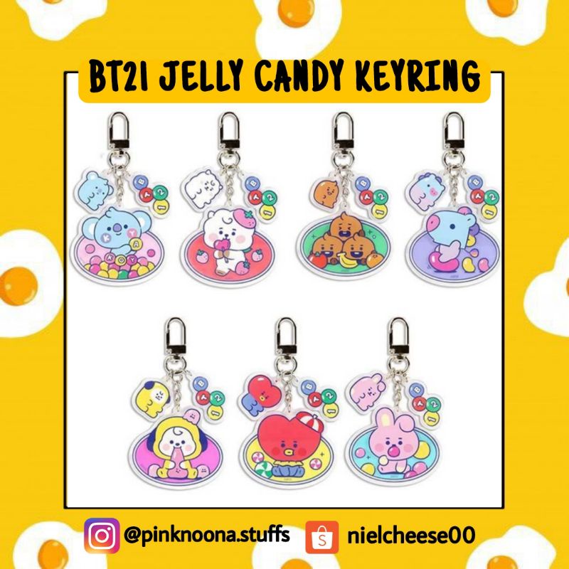 GANTUNGAN KUNCI BT21 ACRYLIC KEYRING JELLY CANDY