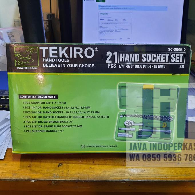 KUNCI SOK SET TEKIRO 21 PCS BOX PLASTIK