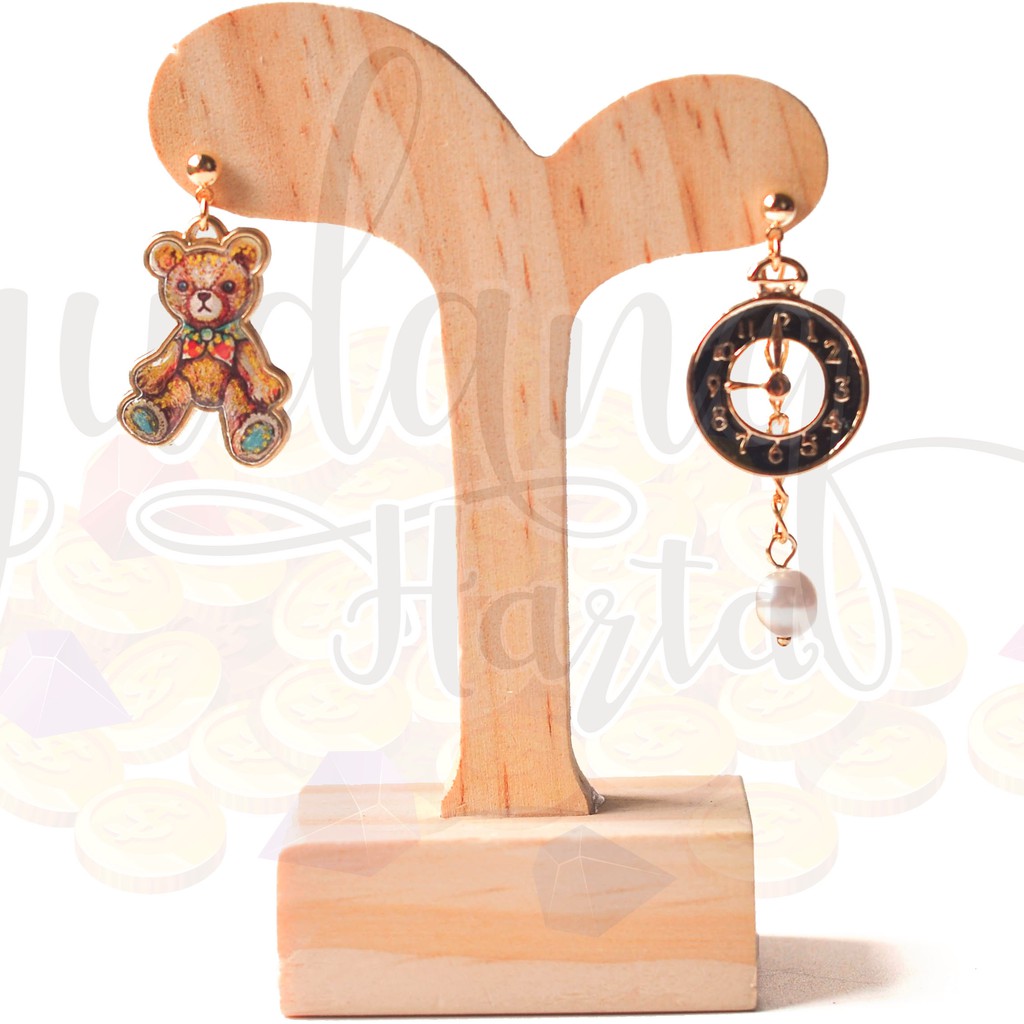 Anting Tusuk Bear and Clock GH Earing Premium 203133