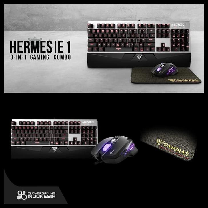 GAMDIAS BUNDLE - COMBO HERMES E1 KEYBOARD MOUSE MOUSEPAD GAMING