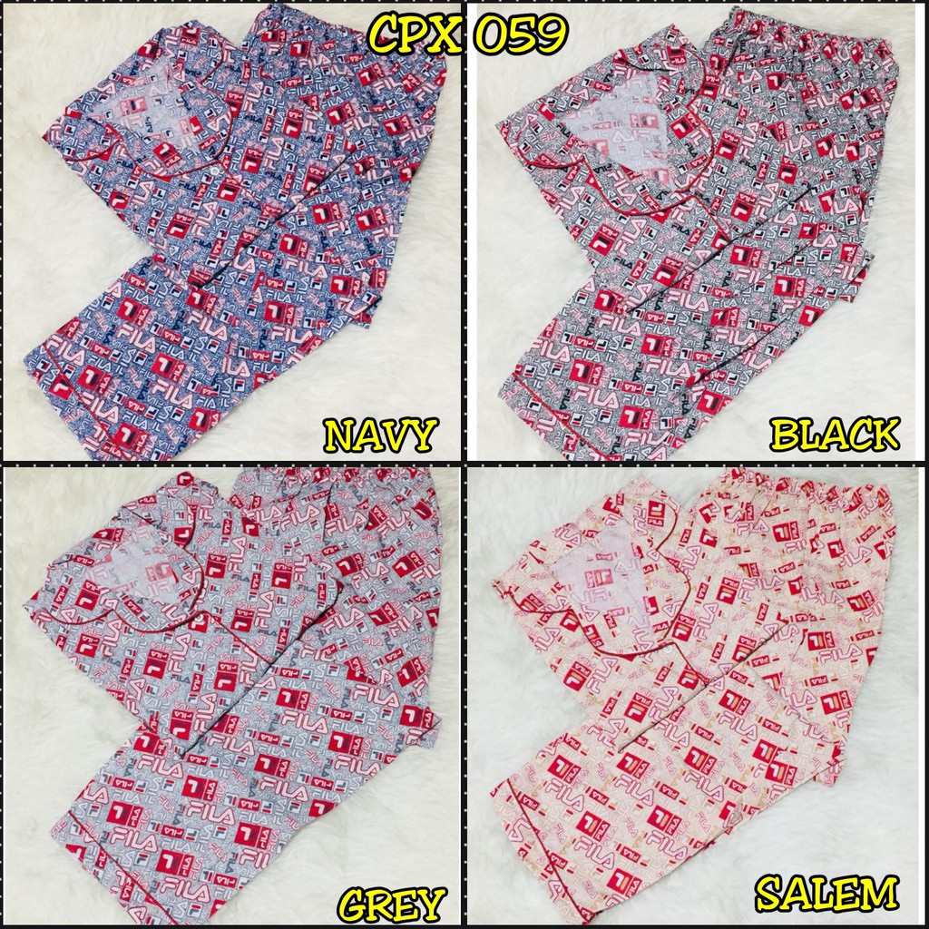 Piyama dewasa CP XL celana panjang baju pendek, katun jepang, fit to xl, motif F1LA 050/057/058/059