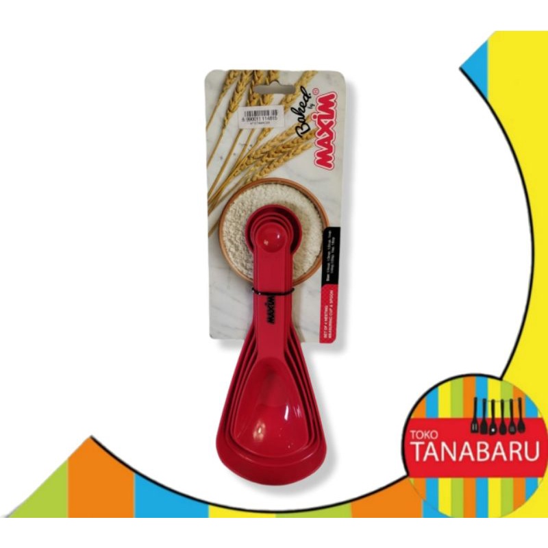 Maxim baked sendok ukur/ sendok takar dengan 8 ukuran 1/4,1/3,1/2 dan 1 cup . 1/4tsp, 1/2tsp,1tsp da